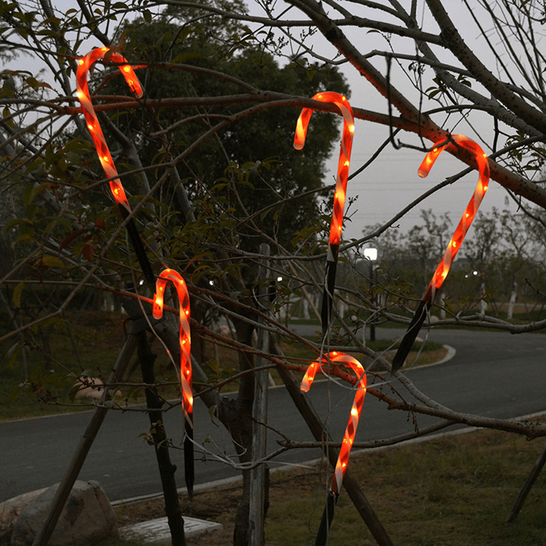 2020 Christmas Candy Cane Crutch String Lights Solar Powered LED Garland Path Landscape Light Lawn for Outdoor Wedding Decoration