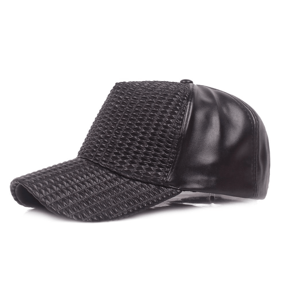 Men Woman Outdoor Sports PU Leather Baseball Cap