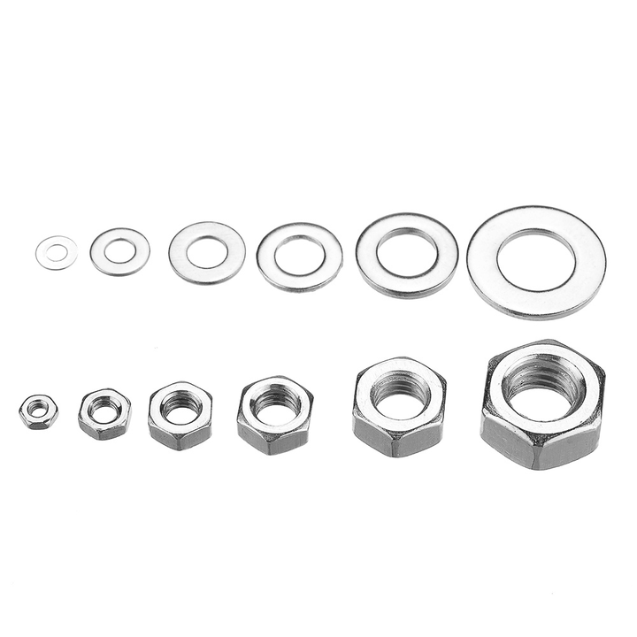 Suleve‚Ñ¢ MXSW7 137Pcs M2 to M8 Stainless Steel Flat Washer Spacer Hex Nut M2/M3/M4/M5/M6/M8 Kit