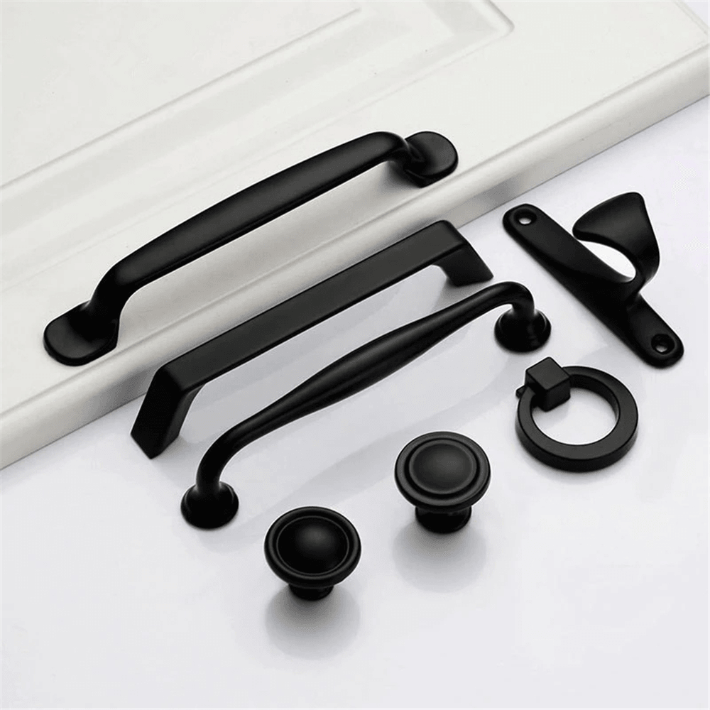 Aluminum Alloy Black Handles for Furniture Cabinet Knobs and Handles Kitchen Handles Drawer Knobs Cabinet Pulls Cupboard Handles Knobs