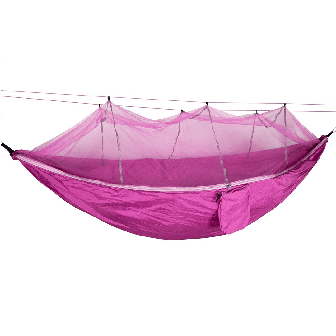 260X140Cm Double Outdoor Travel Camping Hanging Hammock Bed W/ Mosquito Net Kit