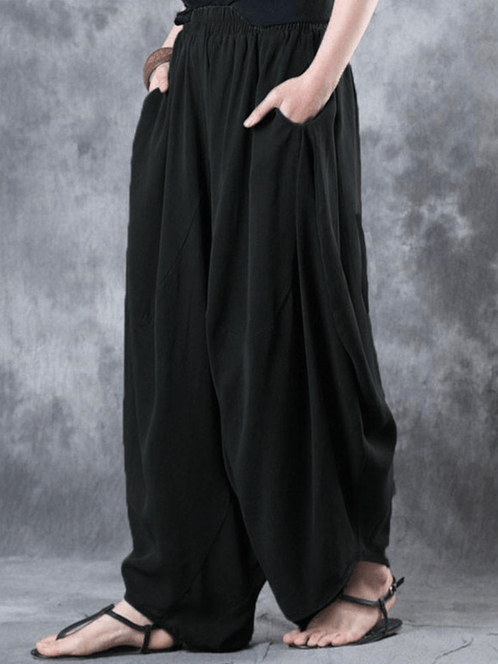 Women High Elastic Waist Loose Harem Baggy Pant