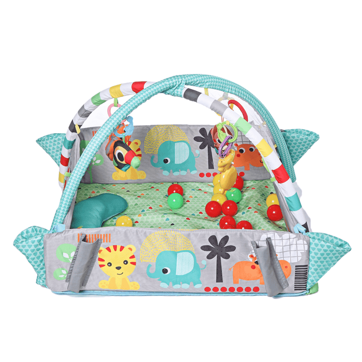 42.91X 38.39X 21.26Inch Baby Toddler Playmat Crawling Tunnel Mat Baby Tent House Children Game Playhouse with 30 Balls