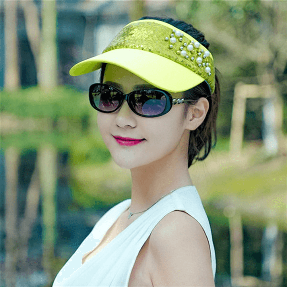 Women Summer Lace Adjustable Sunscreen Visor Sun Cap