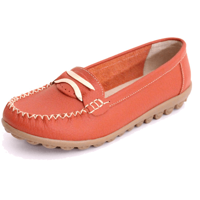 Women Casual Autumn Flats round Toe Shoes Soft Bottom Flat Loafers - MRSLM