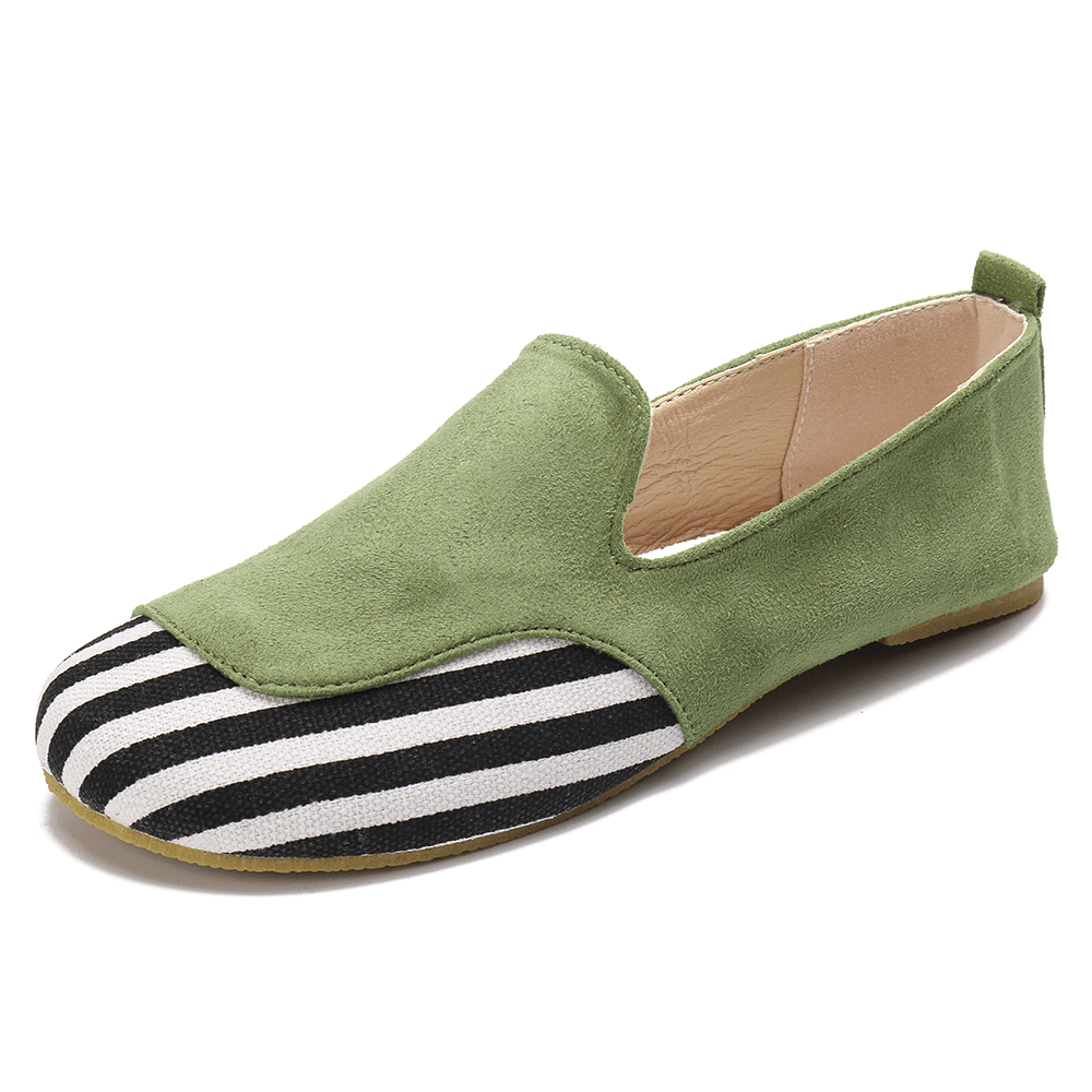 Women Casual Suede Stitching Slip on Flats - MRSLM