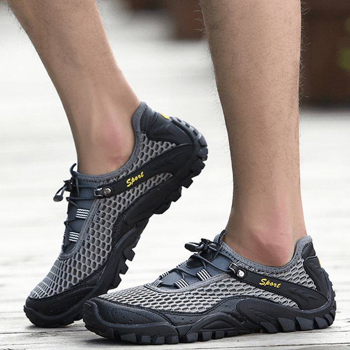 Men anti Collision Toe Mesh Outdoor Hiking Sneakers