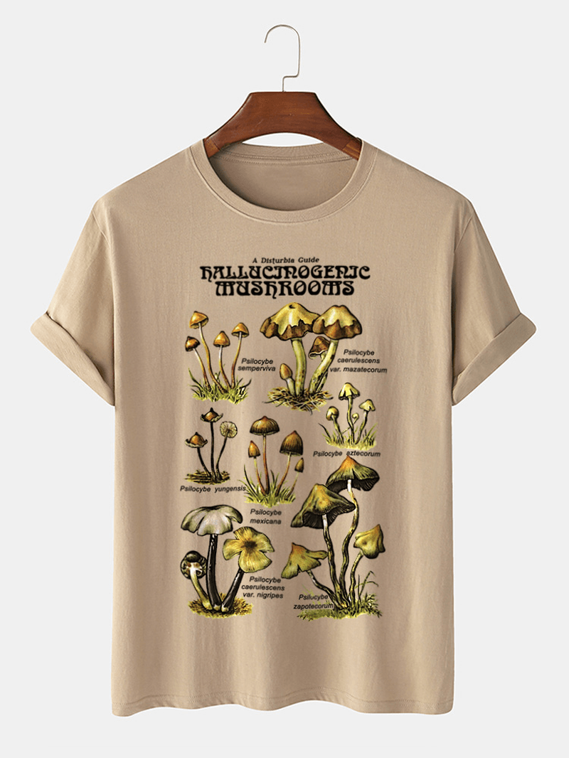 Mens 100% Cotton Mushroom Sort Graphic Print Community Spirit T-Shirt