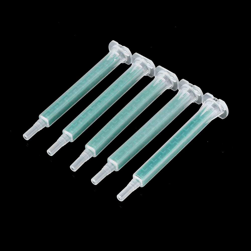 5Pcs/Set 50Ml 4:1 AB Glue Tube Dual Glue Cartridge Two Component Dispenser Tube with Mixing Tube Mixing Syringe for Industrial Glue Applicator