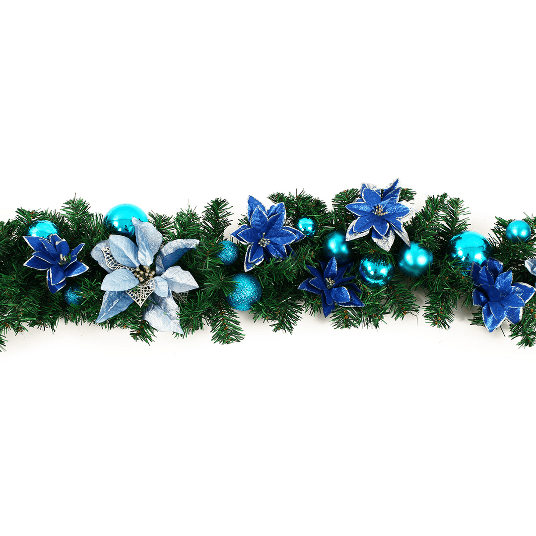 2.7M Christmas Garland Party Atificial Rattan Bow Home Wall Ornament Decorations