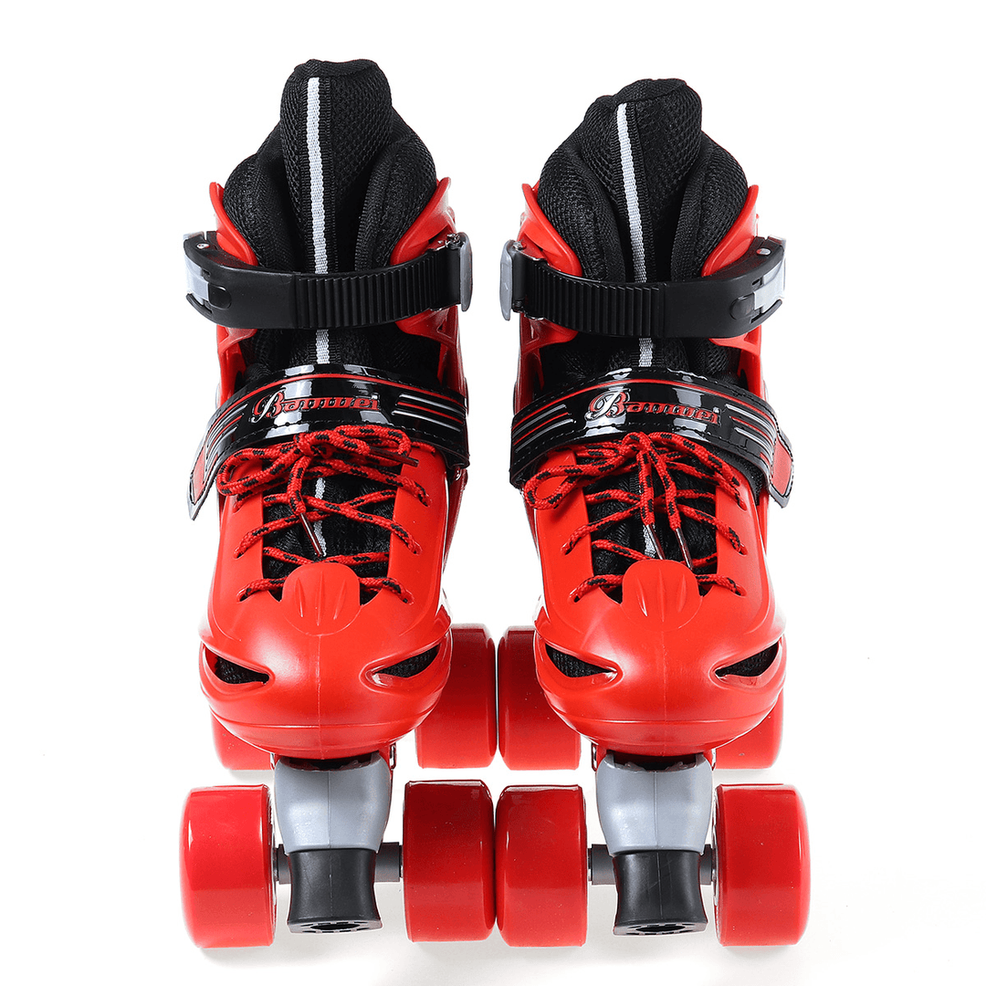 Kids Adjustable Roller Skates Double Line Skates for Children Two Line Skating Shoes with PVC 4 Wheels