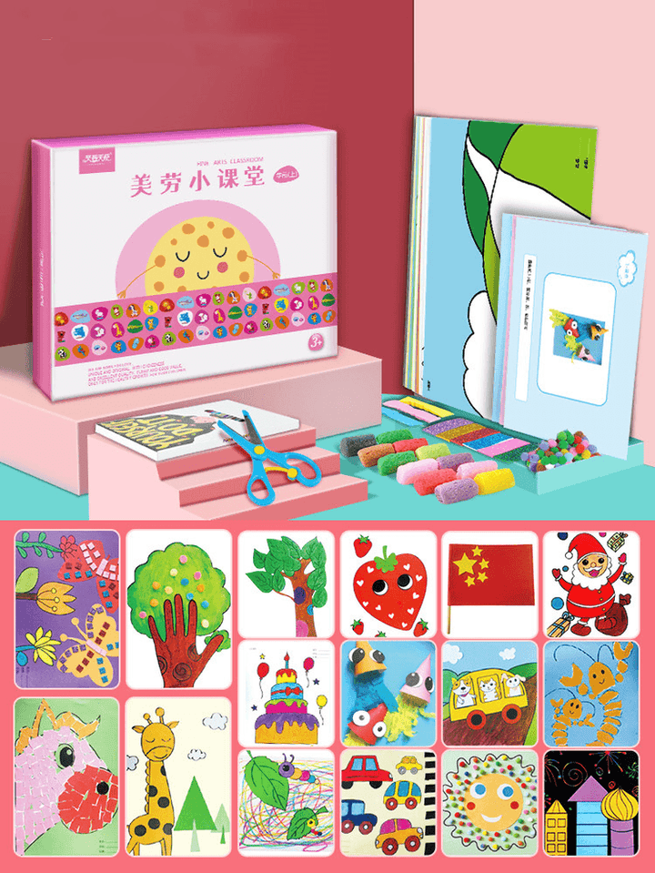 Creative Paper Cups and Plates Stickers for Educational Non-Woven Kindergarten Art Area