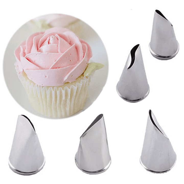 5 PCS Flower Petal Icing Piping Nozzle Cake Decorating Pastry Baking Tools