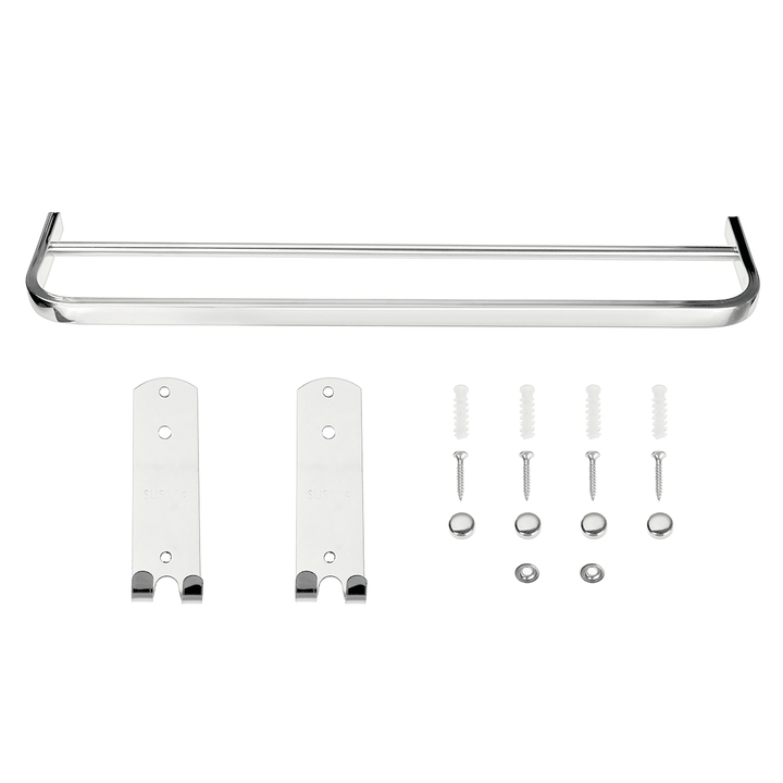 Stainless Steel Perforated Towel Rack Double Rod Shelf Strong Bearing