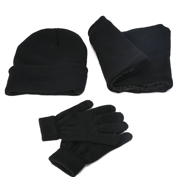 Men Women Winter Knit Hat Scarf Gloves Set - MRSLM