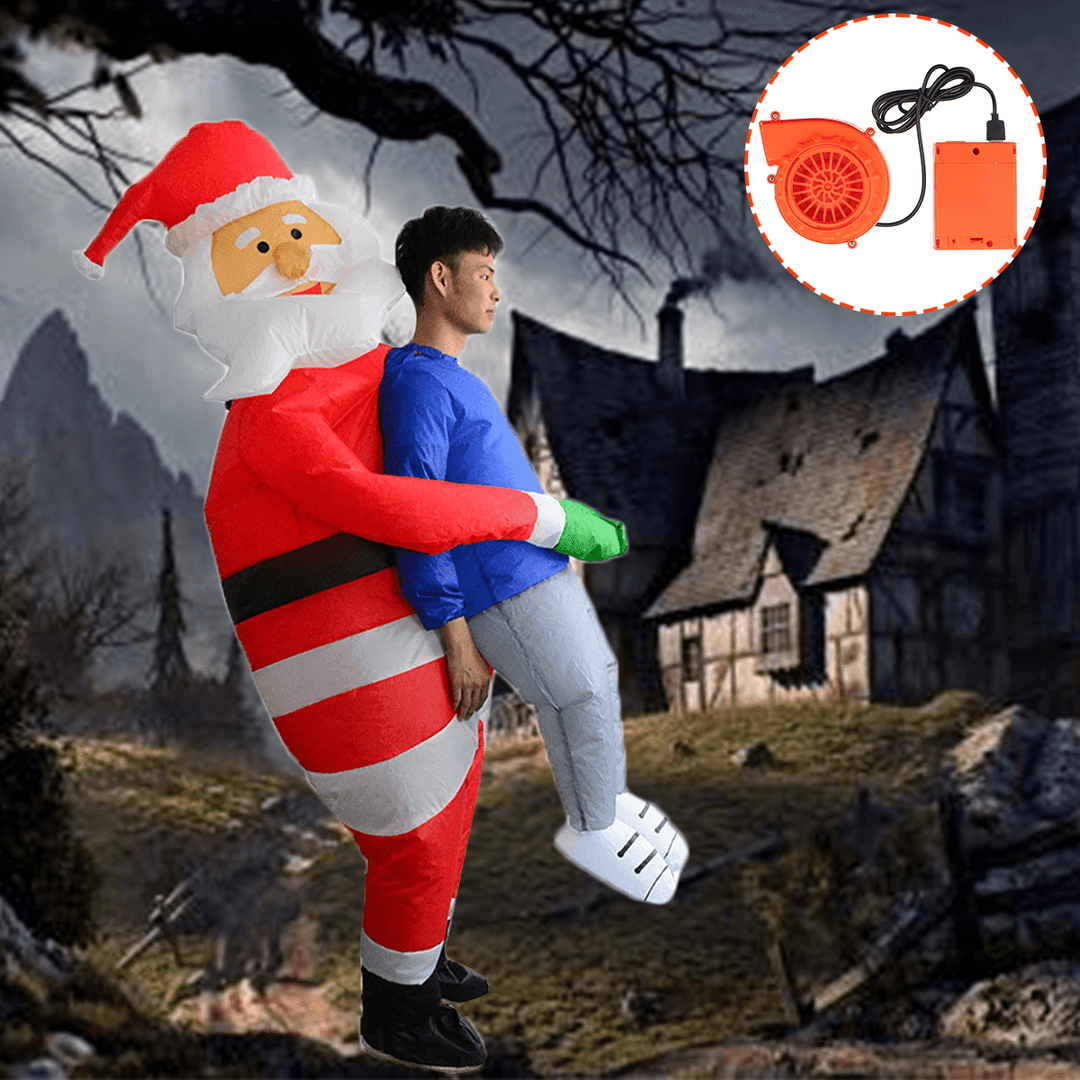 Scary Halloween Christmas Man Inflatable Costume Blow up Suits Party Dress Decorations