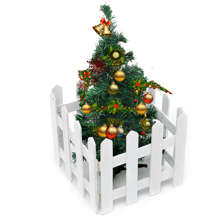 120Cmx30Cm DIY Wood Picket Fence with Screws House Wedding Party Garden Christmas Tree Decoration