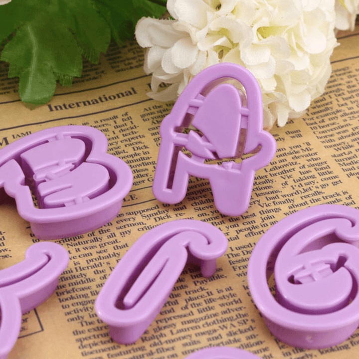 26PCS Plastic Alphabet Cookie Cutter Letter Biscuit Fondant Mold Cake Decorating Tool