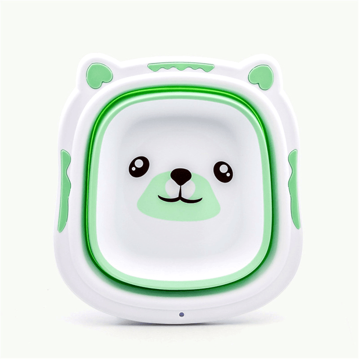 Baby Portable Folding Basin Washbasin for Kids Cute Cartoon Foldable Bath Tub