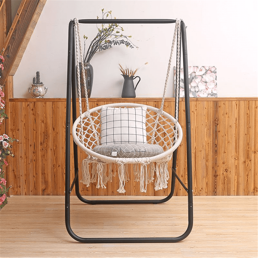 Metal Hammock A-Shape Frame Chair Stand Swinging Seat Replacement Frame Cotton Hammock Chair