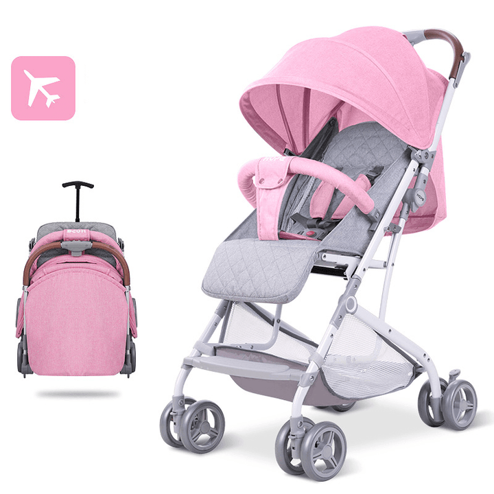 Foldable Portable Baby Stroller with Shock Absorbers Can Dide or Lie Down, Lightweight Kids Pushchairs for 0-3 Years Old Toddles