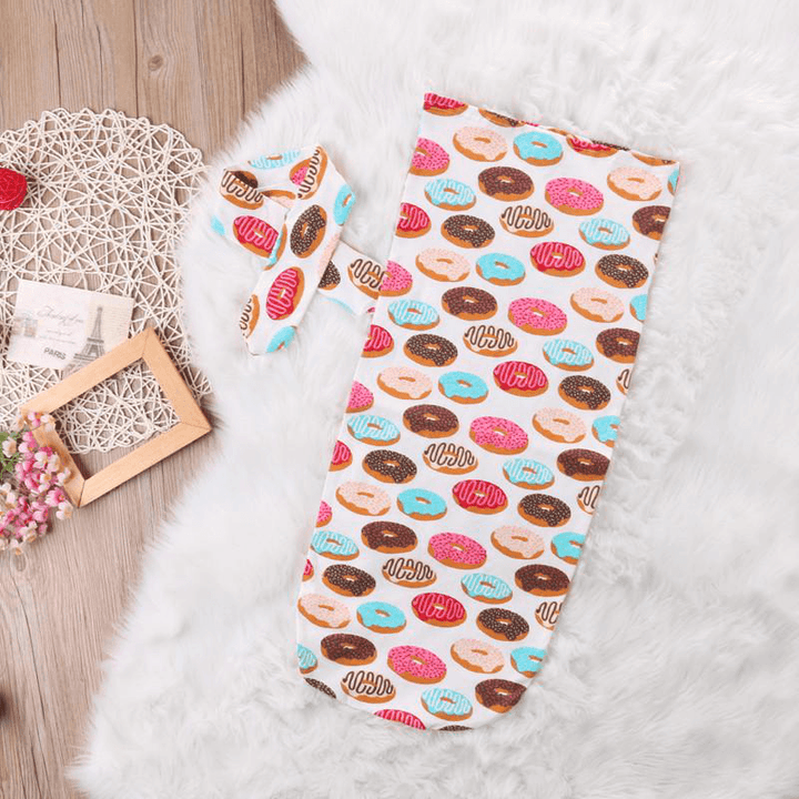 Swaddle Sleeping Sack & Headwrap 2Pc Set - Donut