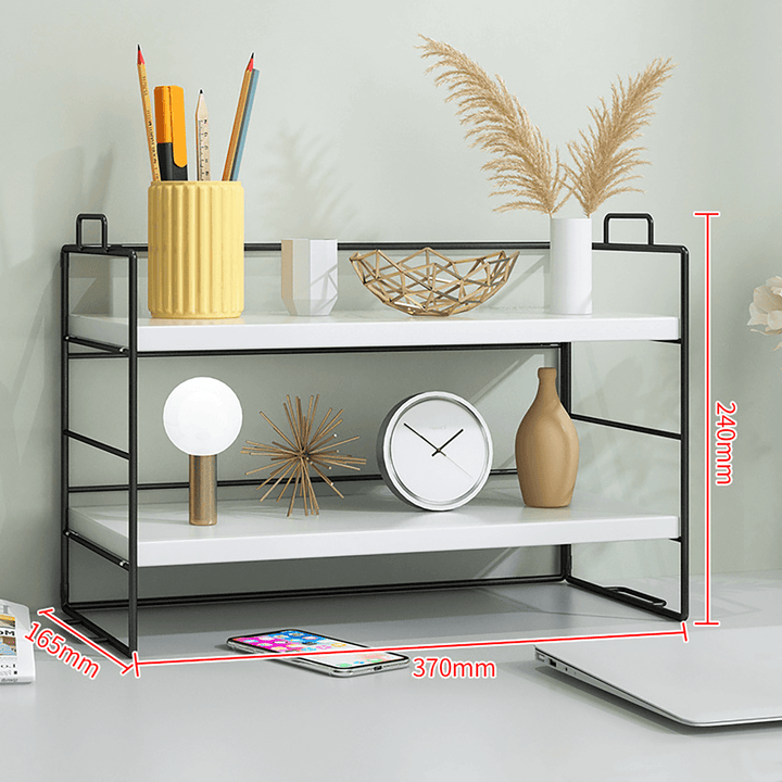 Office Desktop Racks Desktop 2-Layer Bookshelf Organizer for Home Office - MRSLM