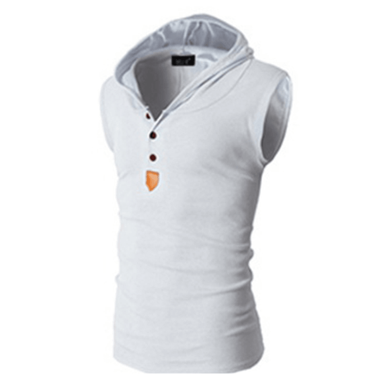 Slim Fit Hooded Sport Tank Tops