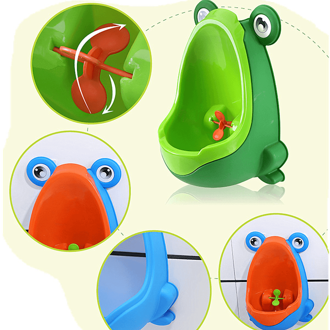 Lovely Frog Brush Cleaning Children Potty Toilet Training Kids Urinal Kid Boy Pee Removable Bathroom