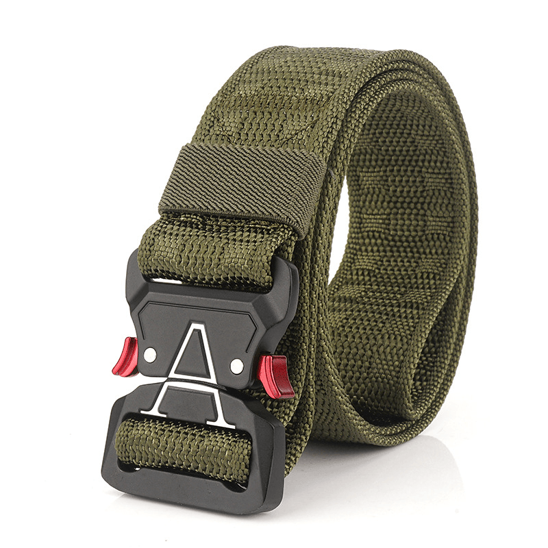 125Cm Men 3.8Cm Width Nylon Waist Belts Tactical Belt Quick Release Inserting Buckle Waist Belt