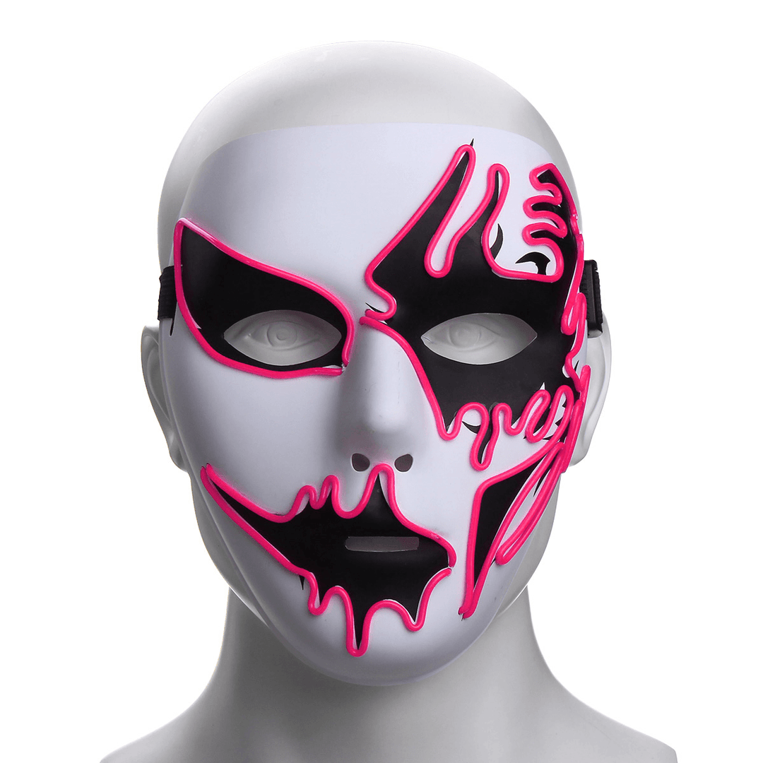 Halloween Mask LED Luminous Flashing Party Masks Light up Dance Halloween Cosplay Props - MRSLM