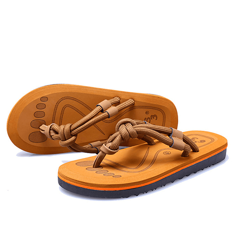 Men Soft Sole Clip Toe Slippers Summer Beach Shoes