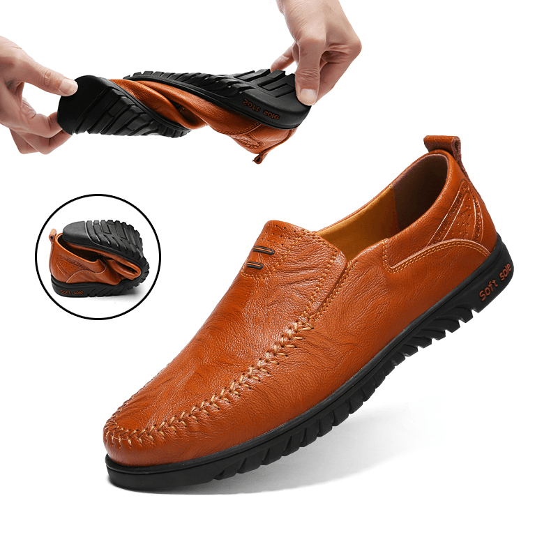 Slip Resistant Casual Business Walking Leather Flats