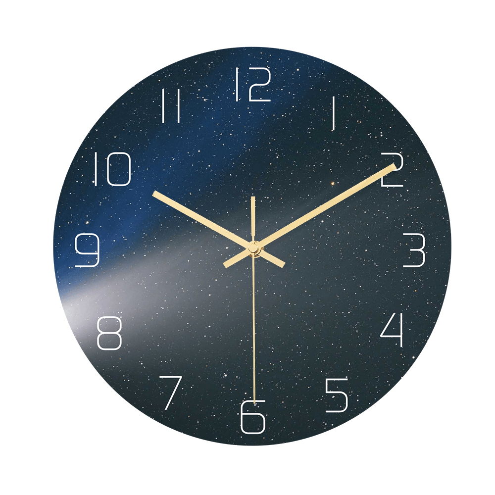 CC024 Creative Starry Pattern Wall Clock Mute Wall Clock Quartz Wall Clock for Home Office Decorations