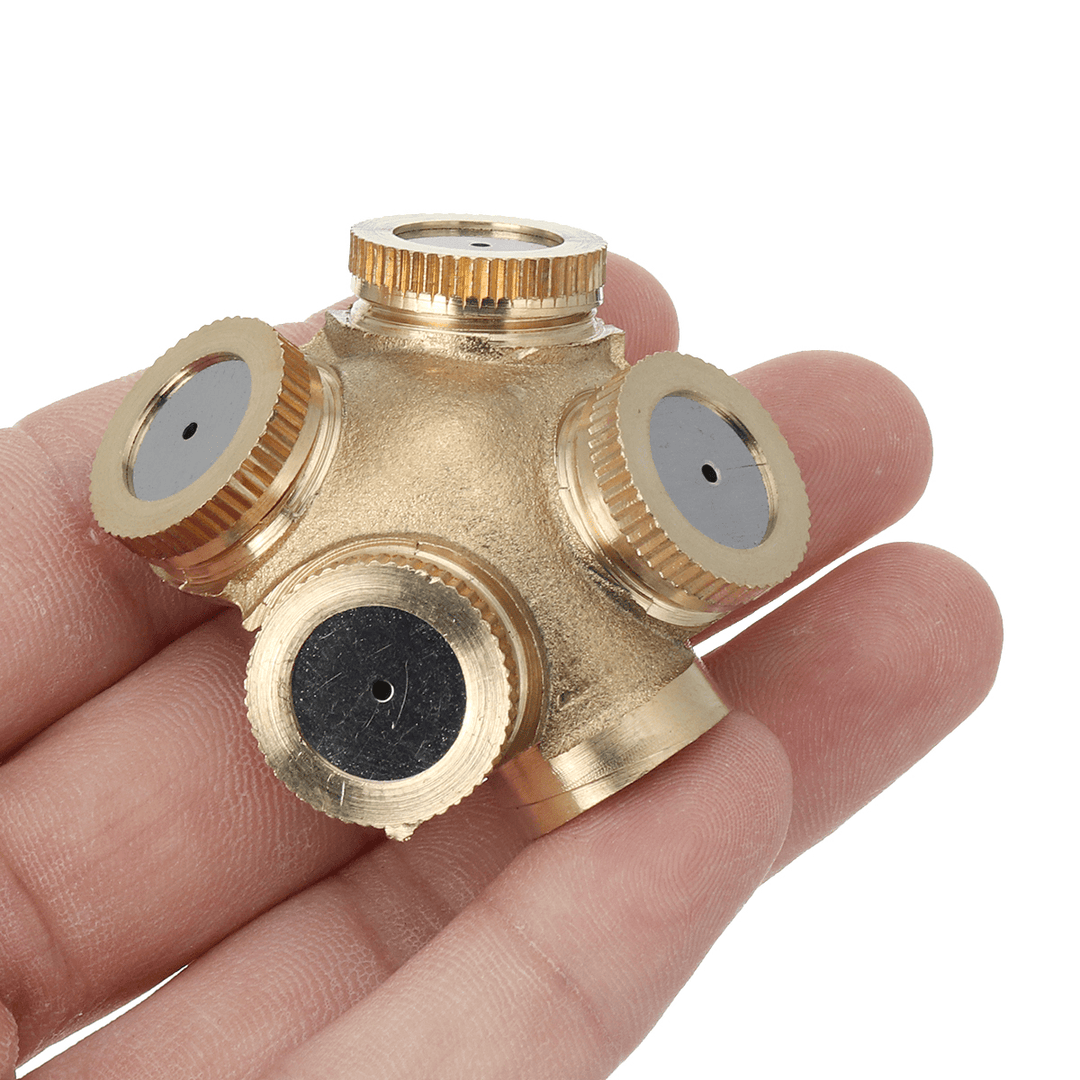 4 Hole Brass Spray Misting Nozzle Garden Sprinkler Irrigation Fitting Adjustable