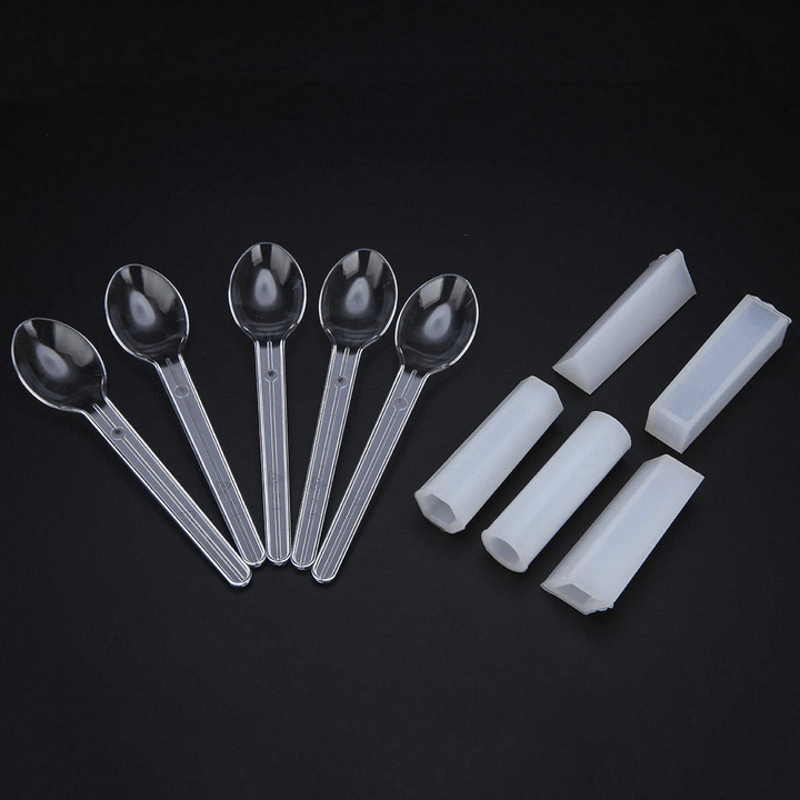 77Pcs/Set Crystal Epoxy Resin Silicone Pendant Casting Mould Kit Transparent Jewelry Making Mold Spoons Cups Sticks for DIY Crafting Decorations