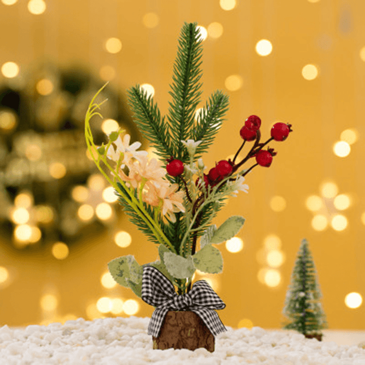 2020 Christmas Ornaments Mini Christmas Tree Ornaments Desktop Simulation Christmas Tree for Home Decor