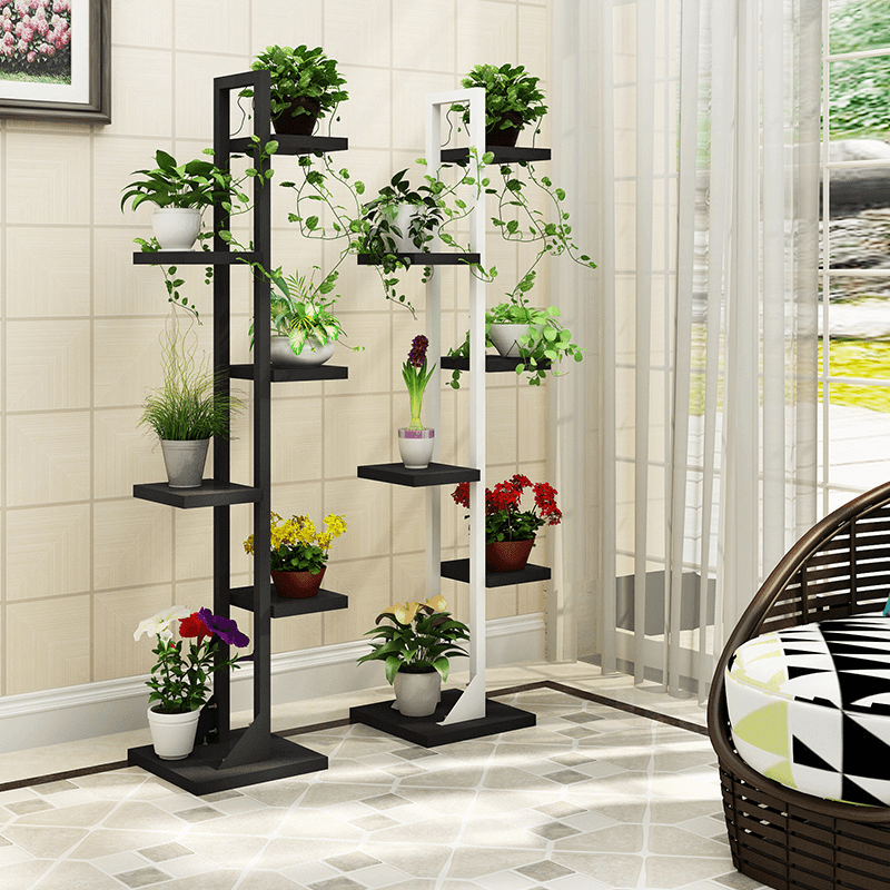 Multilayer Flower Shelf Indoor Flower Pot Rack Solid Wood Living Room Simple Floor Rack