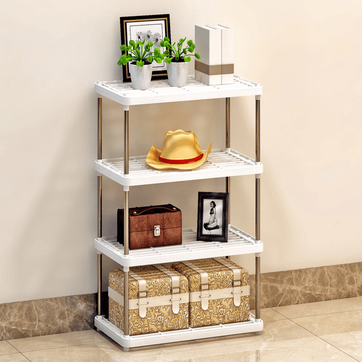 1/2/3/4 Layer Shelf Kitchen Bathroom Plastic Holder Storage Rack Organizer