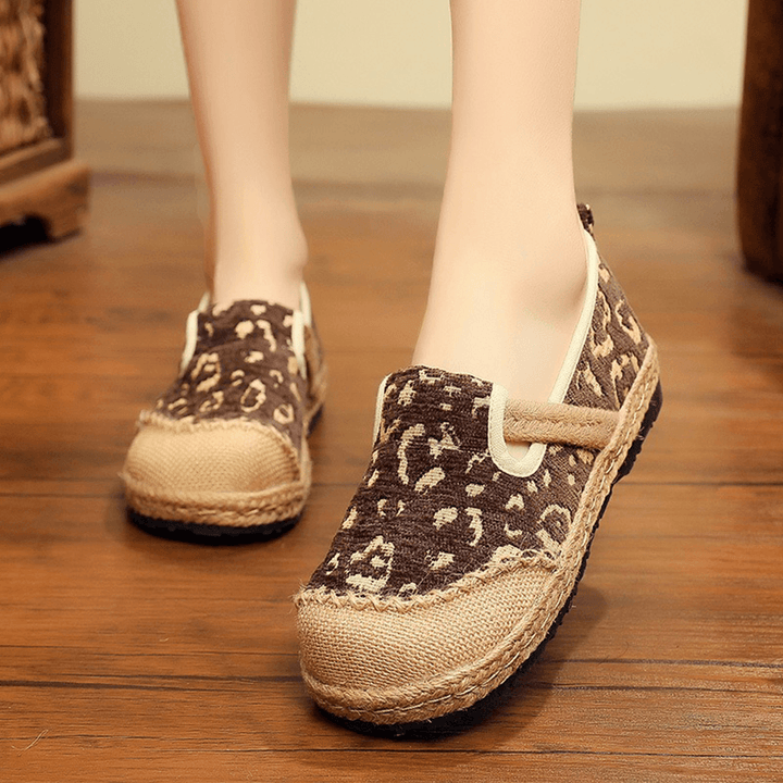 Women Linen Handmade Espadrille Comfy Wearable Casual Loafers