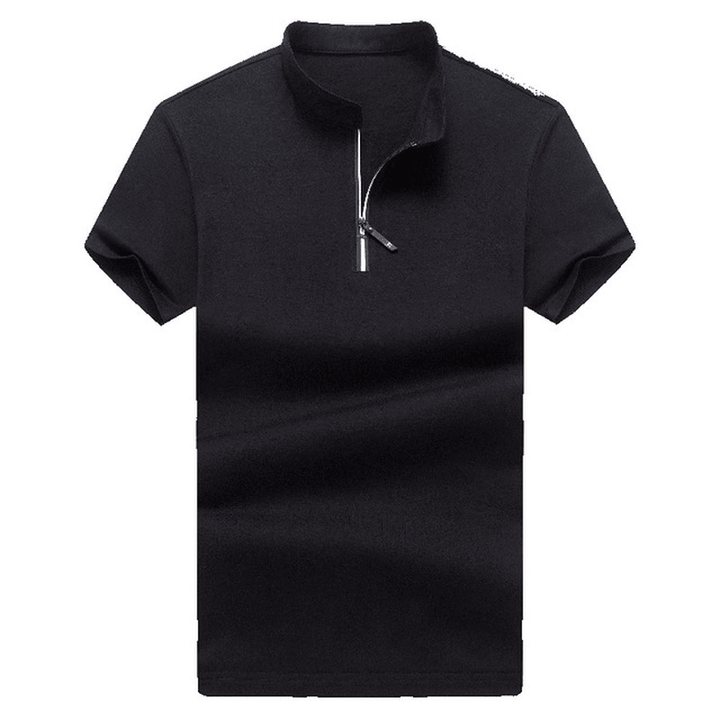 Men Short-Sleeved Slim Lapel Casual T-Shirts