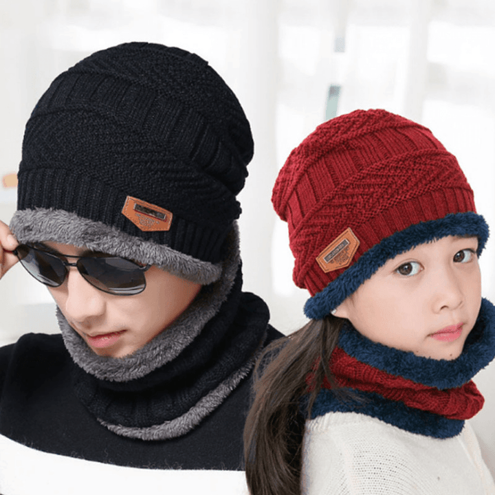 Men'S plus Fleece Knitted Hat Ladies