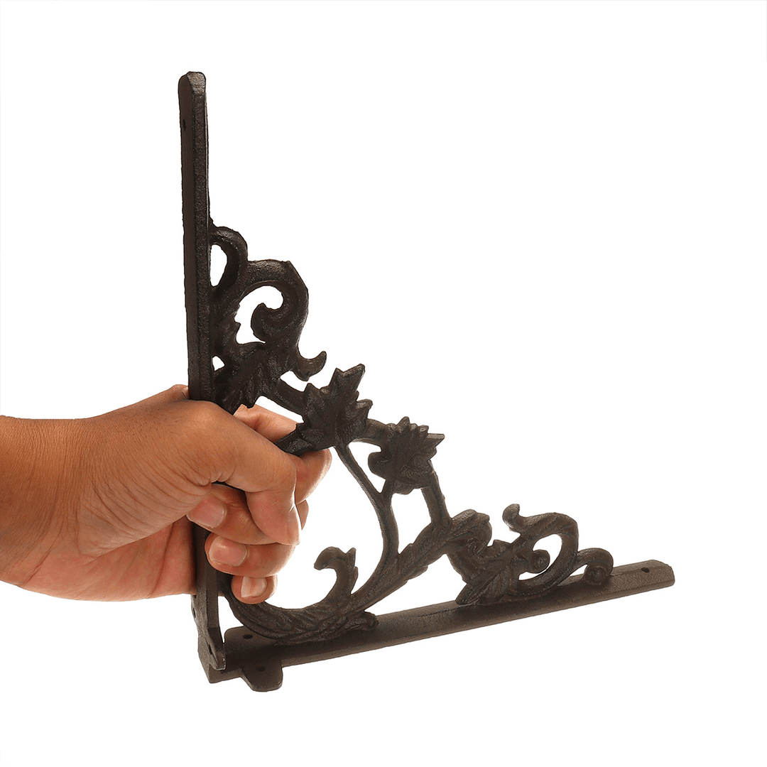 23√ó23.5√ó2Cm Wall Shelf Mount Bracket Cast Iron Support Mounted Supporter Home Garden Rusty