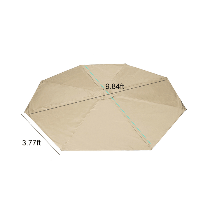 GREATT 3M Outdoor Umbrella Canopy Replacement Fabric Garden Parasol Roof for 8 Arm Sun Cover