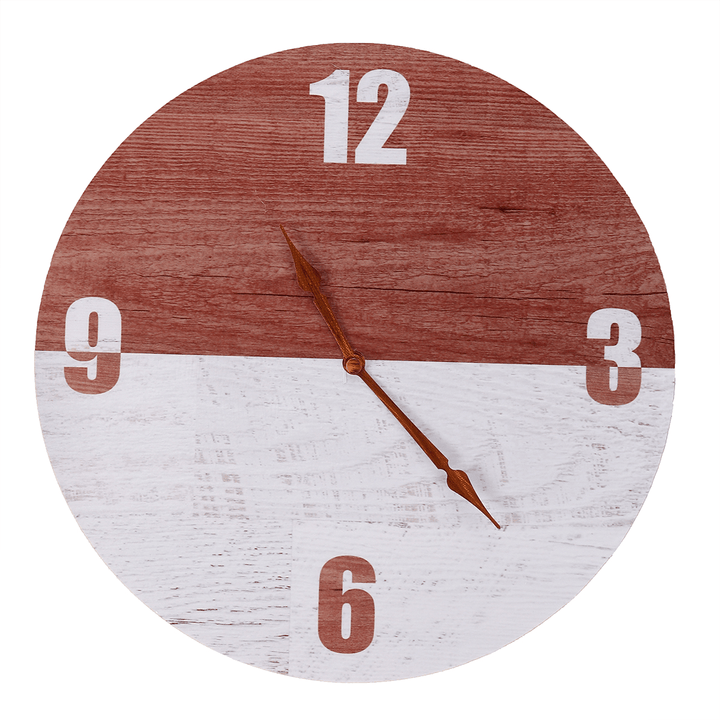 11'' DIY Digital Wood Wall Clock Diameter 28CM Seamless Hook for Home Office Bar