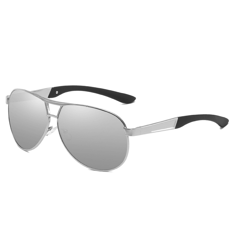 Men'S Metal Large Frame Sunglasses Frog Mirror Driver Polarized Sunglasses - MRSLM