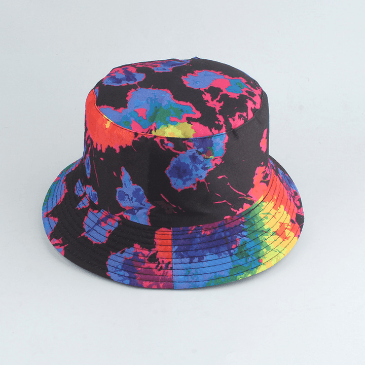 New Style Printed Double-Sided Fisherman Hat Color Tie-Dye Hip-Hop Casual Flat Top Basin Hat