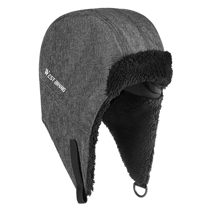 WEST BIKING Windproof Fleece Hat Outdoor Cycling Skiing Winter Warm Thermal Headwear Portable Waterproof Cycling Helmets