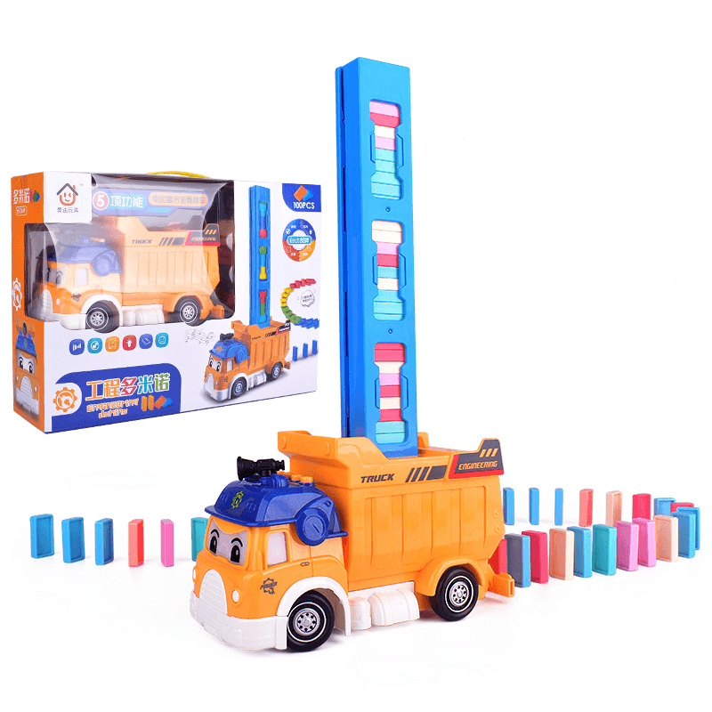 Early Childhood Domino Train Storytelling Electric Toy Car