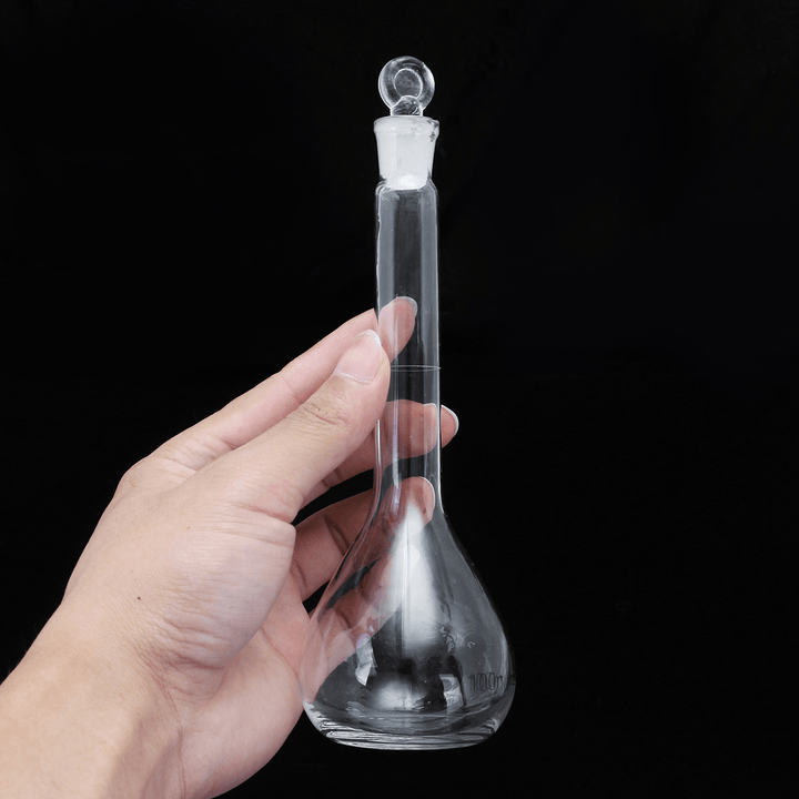 100Ml Clear Glass Volumetric Flask W/ Glass Stopper Lab Chemistry Glassware